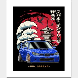 Niippon Blue Subie Impreza WRX STi Hawk Eye Posters and Art